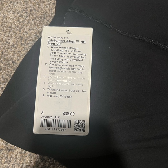 NWT lululemon align leggings 28’
Size- 8 
Color- black - Picture 2 of 2